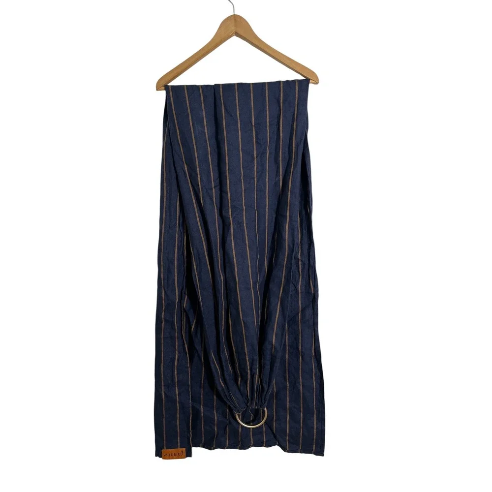 WILDBIRD Linen Ring Sling Carrier in Navy Stripe